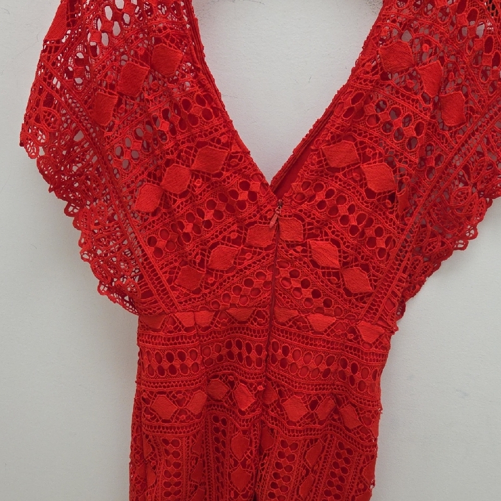 Lulus Vibrant Red Dress- Barely Worn - Picture 5 of 7